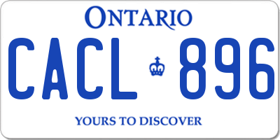 ON license plate CACL896