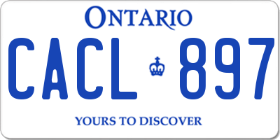 ON license plate CACL897