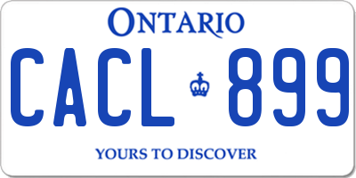 ON license plate CACL899