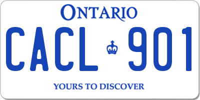 ON license plate CACL901