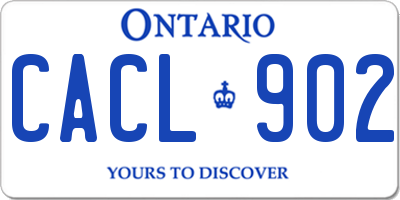 ON license plate CACL902