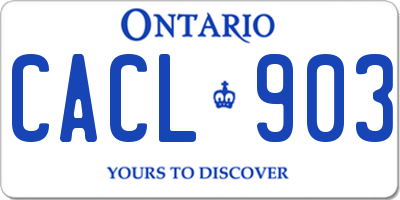 ON license plate CACL903