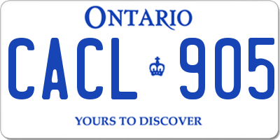 ON license plate CACL905