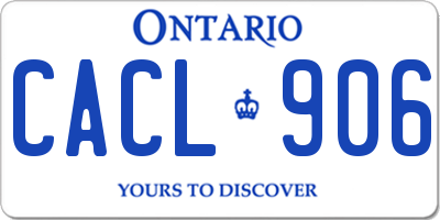 ON license plate CACL906