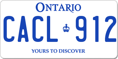 ON license plate CACL912