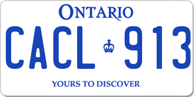 ON license plate CACL913