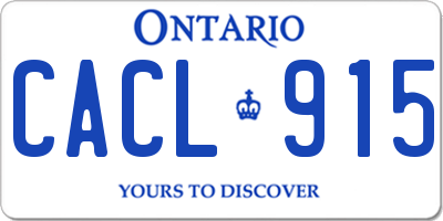 ON license plate CACL915