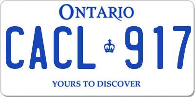 ON license plate CACL917