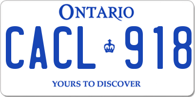 ON license plate CACL918