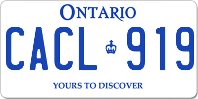 ON license plate CACL919