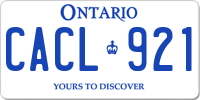 ON license plate CACL921