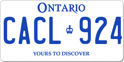 ON license plate CACL924