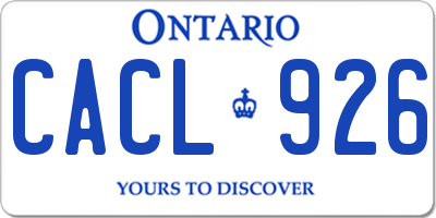 ON license plate CACL926