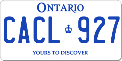 ON license plate CACL927