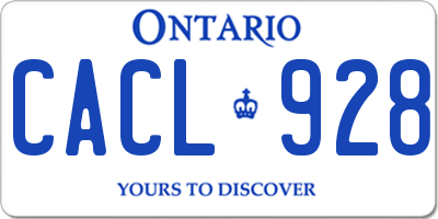 ON license plate CACL928