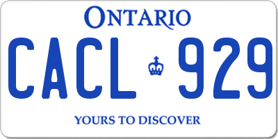 ON license plate CACL929