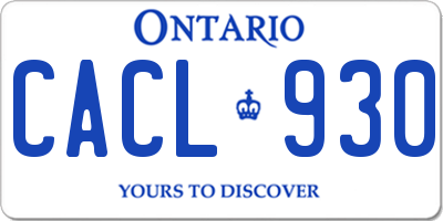 ON license plate CACL930