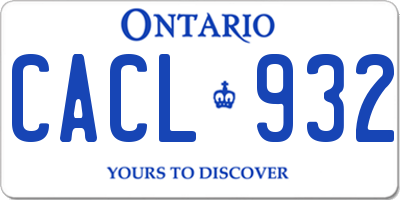 ON license plate CACL932