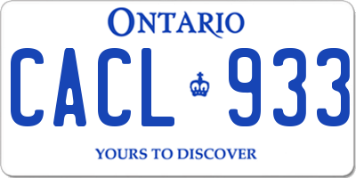 ON license plate CACL933