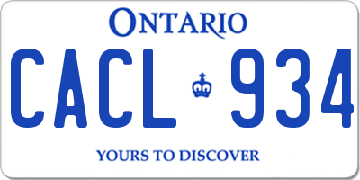 ON license plate CACL934