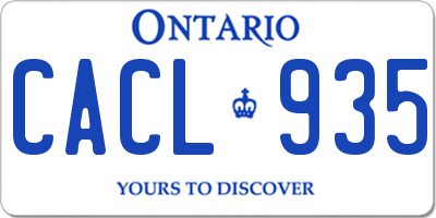 ON license plate CACL935