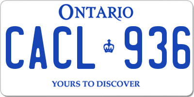 ON license plate CACL936