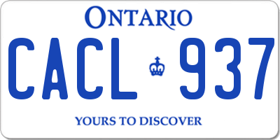 ON license plate CACL937