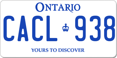 ON license plate CACL938