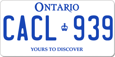 ON license plate CACL939