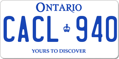 ON license plate CACL940