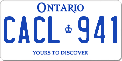 ON license plate CACL941