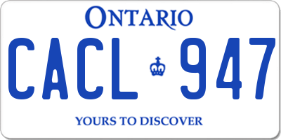 ON license plate CACL947