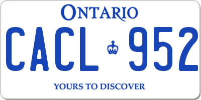 ON license plate CACL952