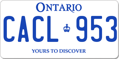 ON license plate CACL953