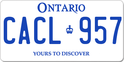 ON license plate CACL957