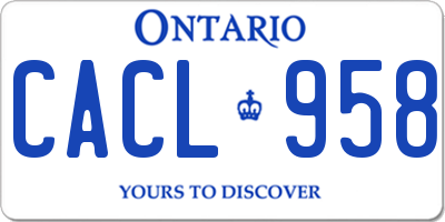 ON license plate CACL958