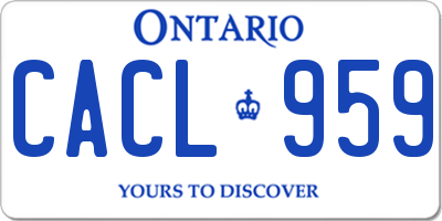 ON license plate CACL959