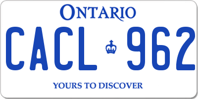 ON license plate CACL962