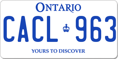 ON license plate CACL963