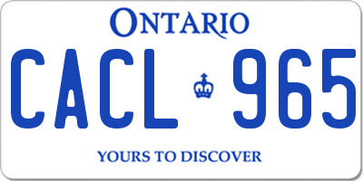 ON license plate CACL965