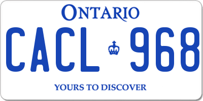 ON license plate CACL968