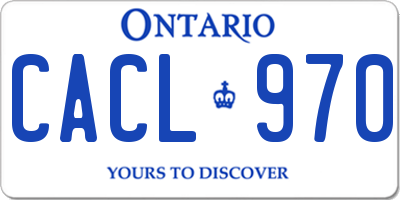 ON license plate CACL970