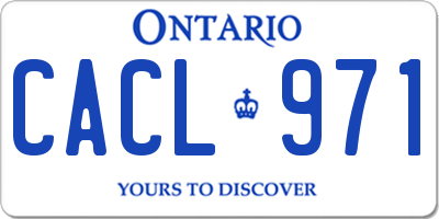 ON license plate CACL971