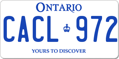 ON license plate CACL972