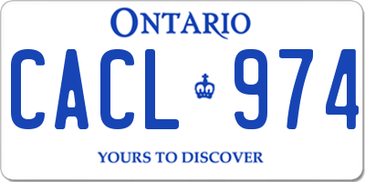 ON license plate CACL974