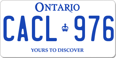 ON license plate CACL976