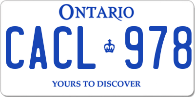 ON license plate CACL978