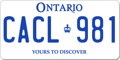 ON license plate CACL981