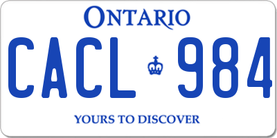 ON license plate CACL984