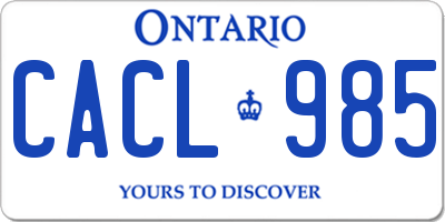 ON license plate CACL985